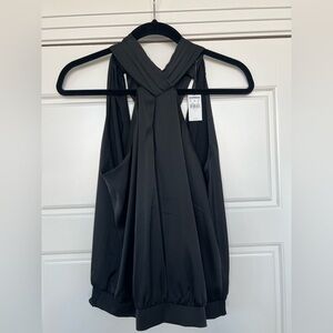 Express Charcoal Backless Halter Blouse